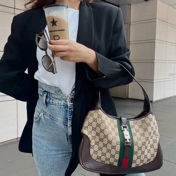 Gucci GG Monogram Supreme Sherry Web Ophidia Jackie Hobo Bag - Picture 14 of 14